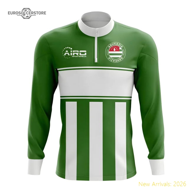 Abkazia Concept Football Half Zip Midlayer Top (Green-White)