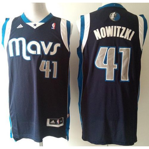 Blue DAL Dallas Mavericks #41 Authentic Jersey Basketball Jersey