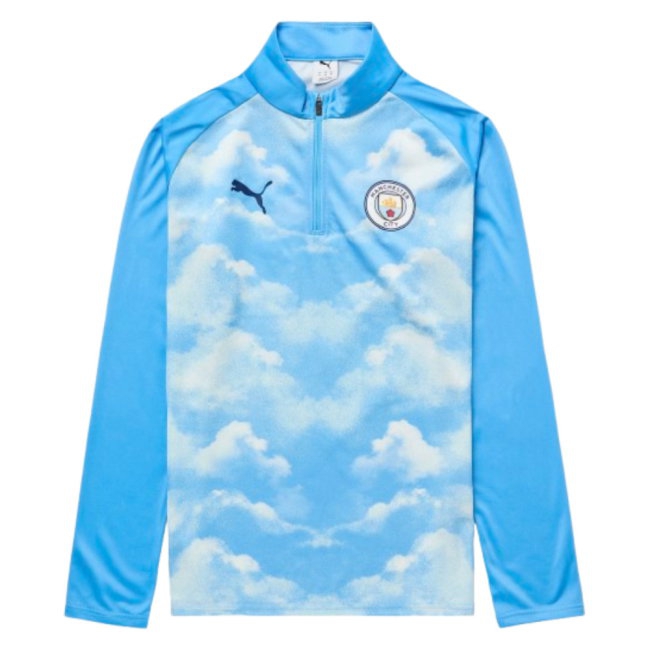 [HP] 2026-2027 Man City Warm Up 1/4 Zip Top (Icy Blue) - Kids