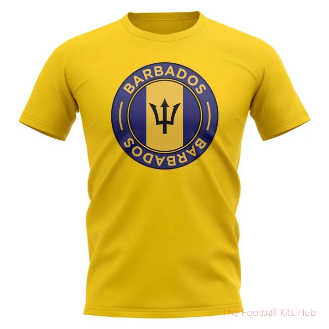 Barbados Football Badge T-Shirt (Yellow)