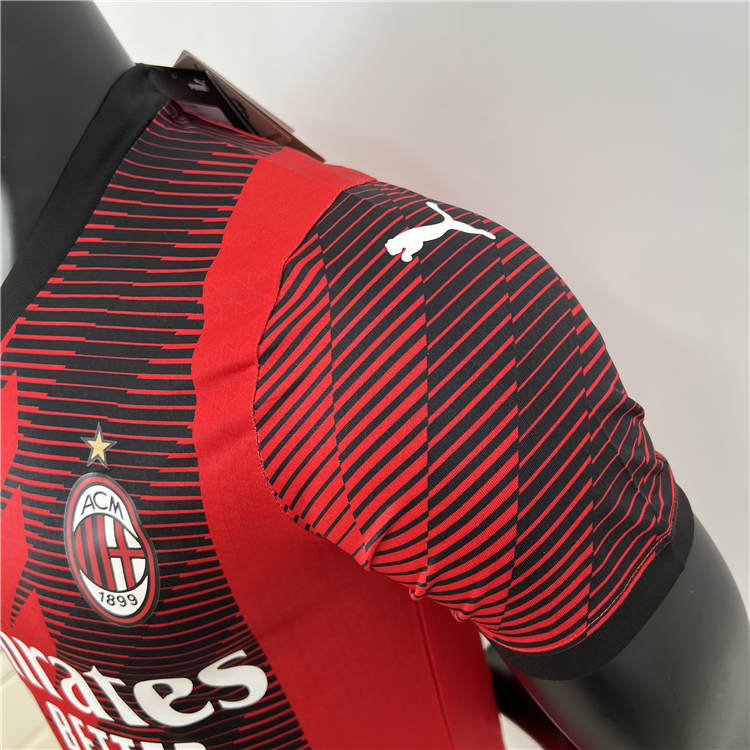 AC Milan Football Shirt 2324 Home Red Soccer Jersey Shirt Authentic