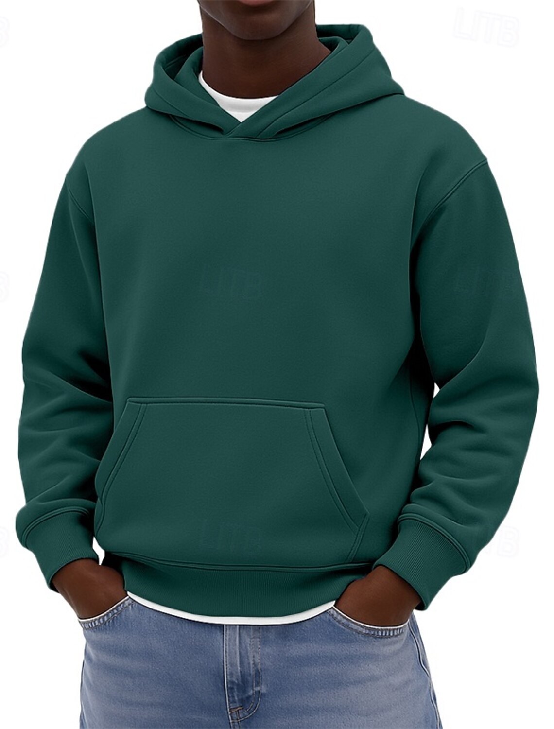 Men's Hoodie Pullover Black White Burgundy Navy Blue Royal Hooded