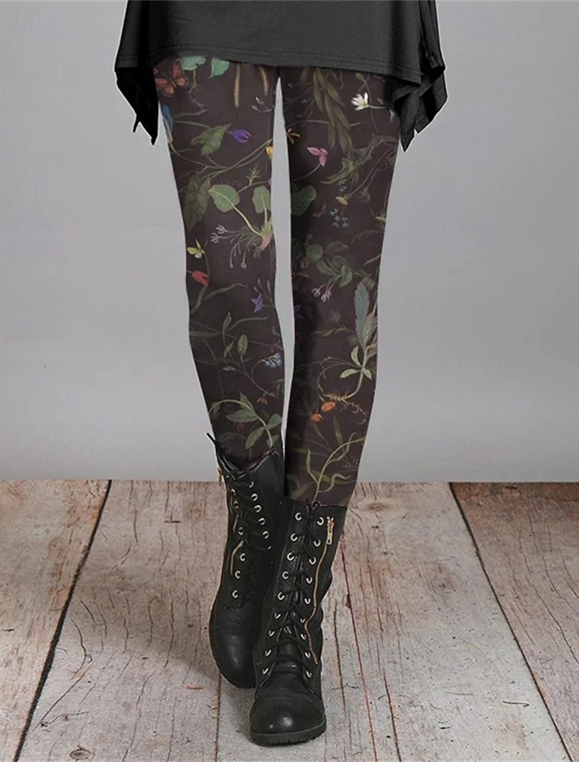 Women's Pants Trousers Leggings Cozy Leggings Streetwear Casual Full Length High Waist Flower Elastic Waist Print Breathability Comfortable Stretchy Vacation Street Daily Wear Black Orange Green Gray