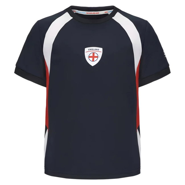 2025 England WEC Poly T-Shirt (Navy) - Kids (WHITE 9)