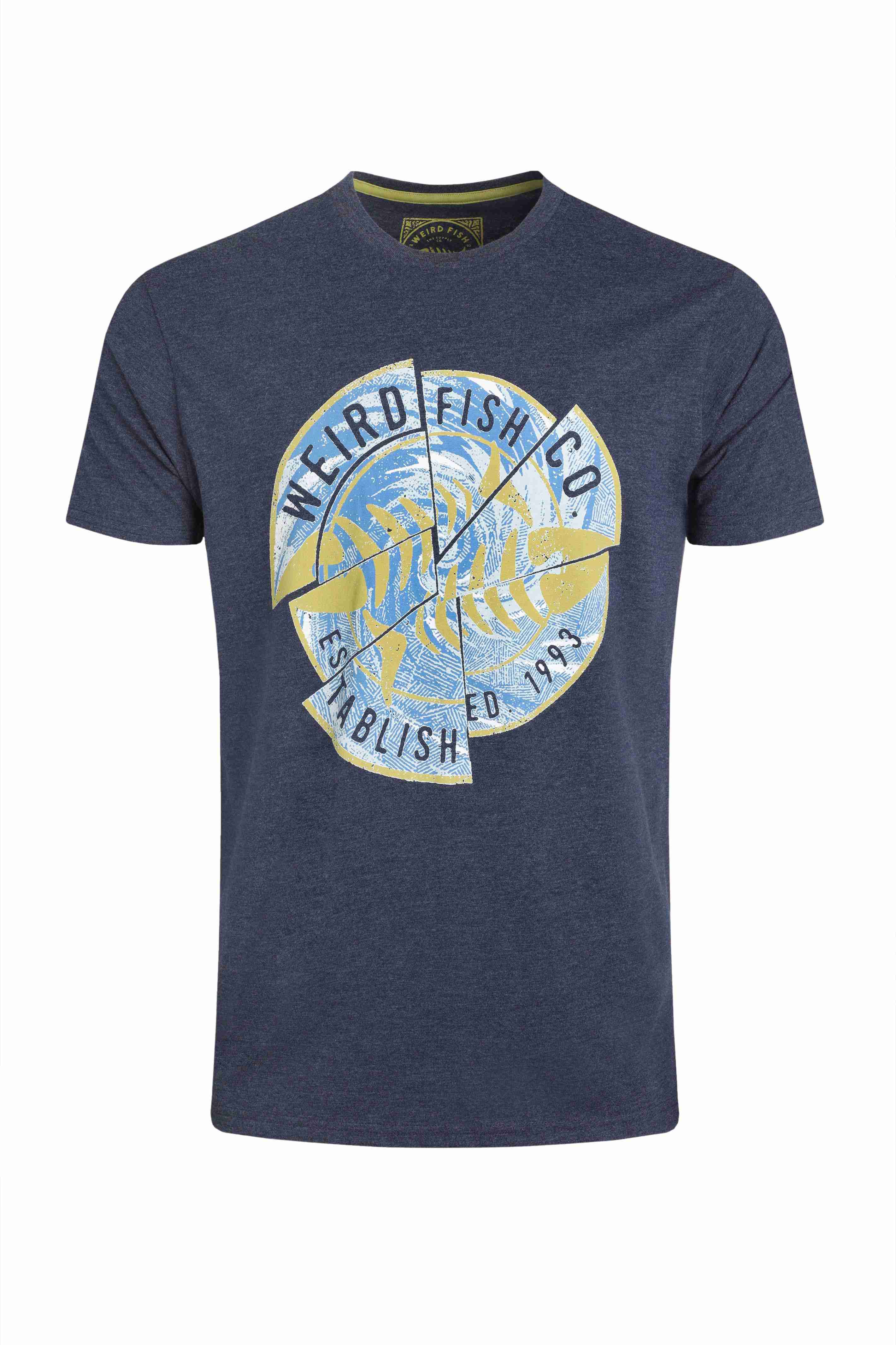 Vortex Front Print Graphic T-Shirt Dark Blue