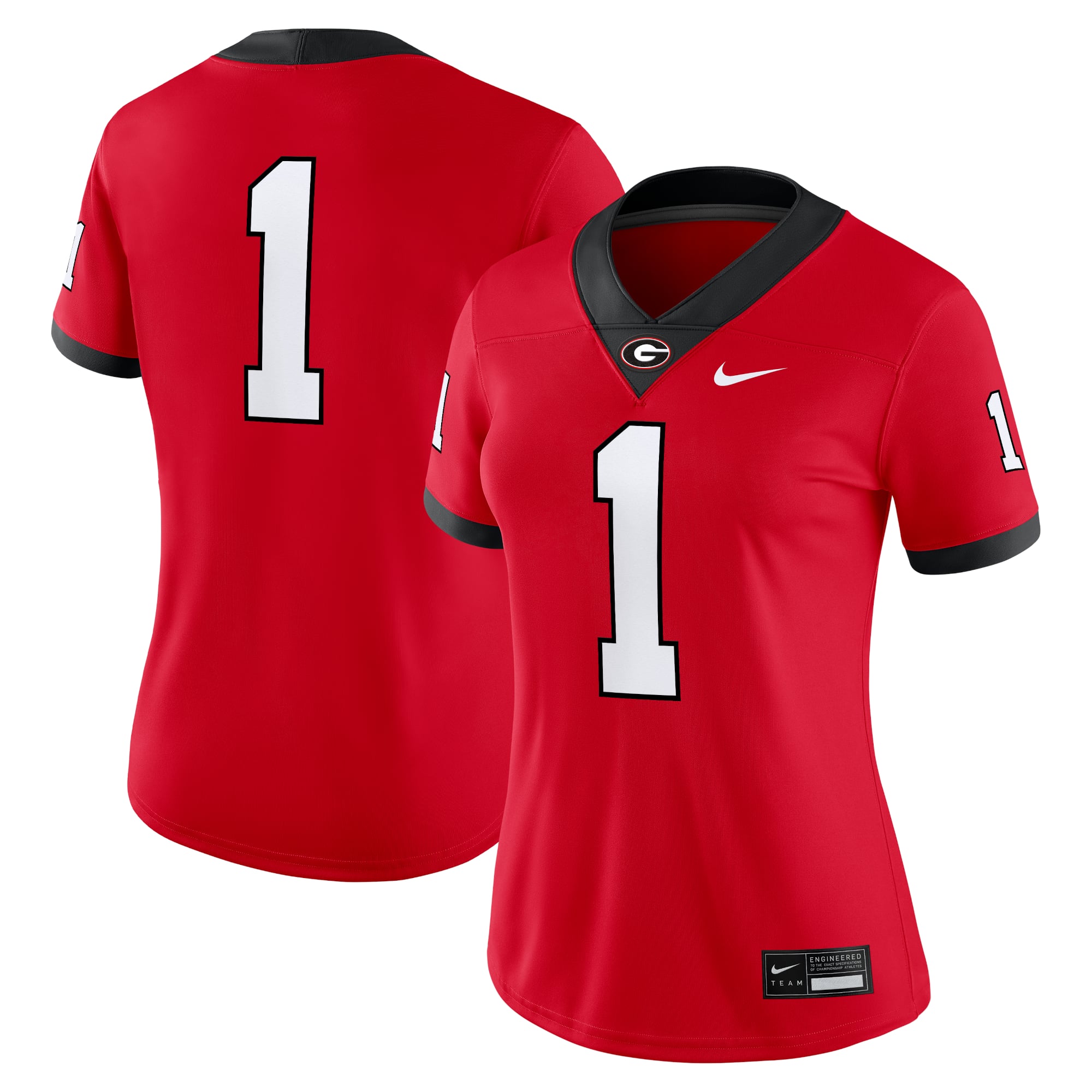 #1 Georgia Bulldogs Nike Women's Game Jersey - Red
