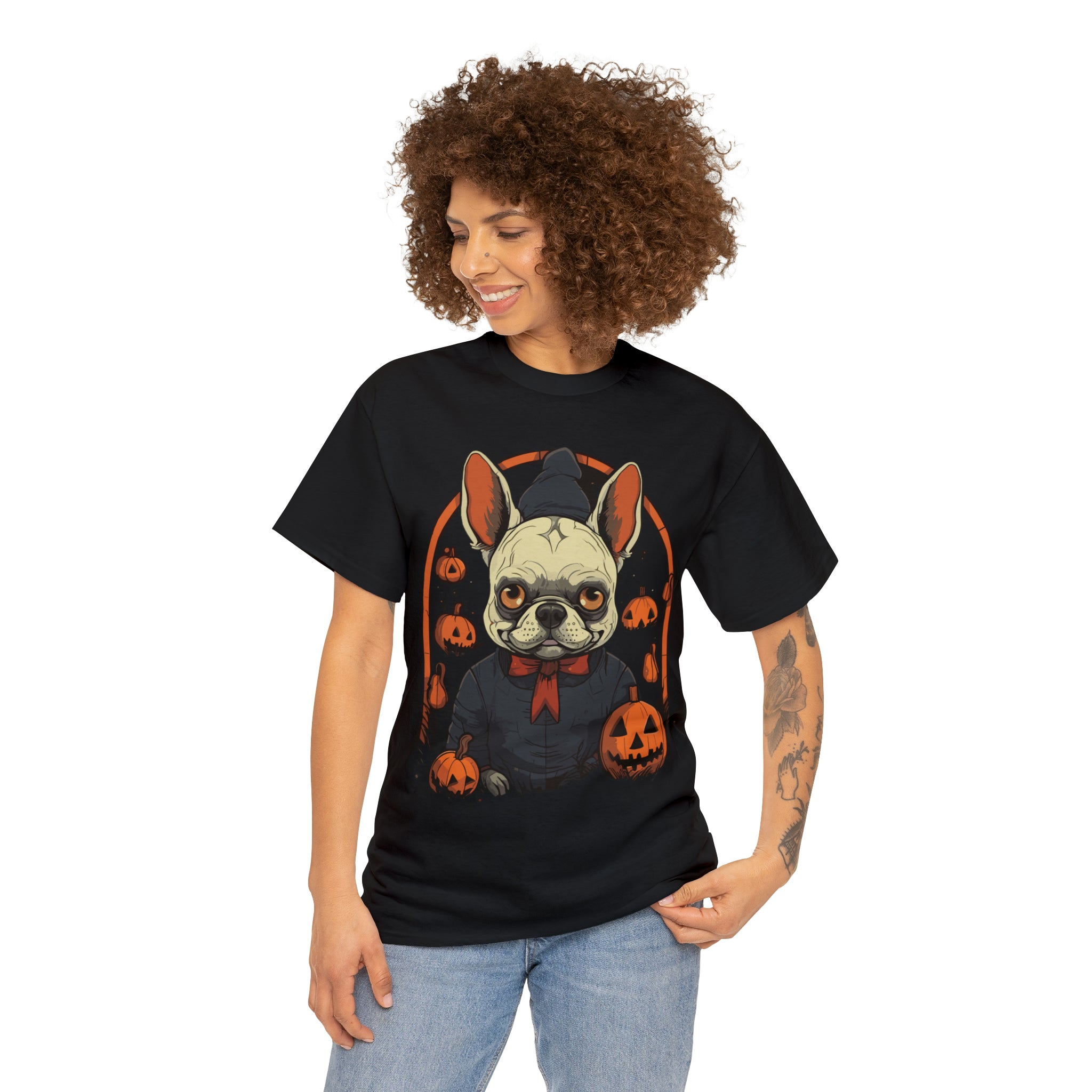 Stylish Spooky Halloween - Unisex Cotton T-shirt for Everyday Wear
