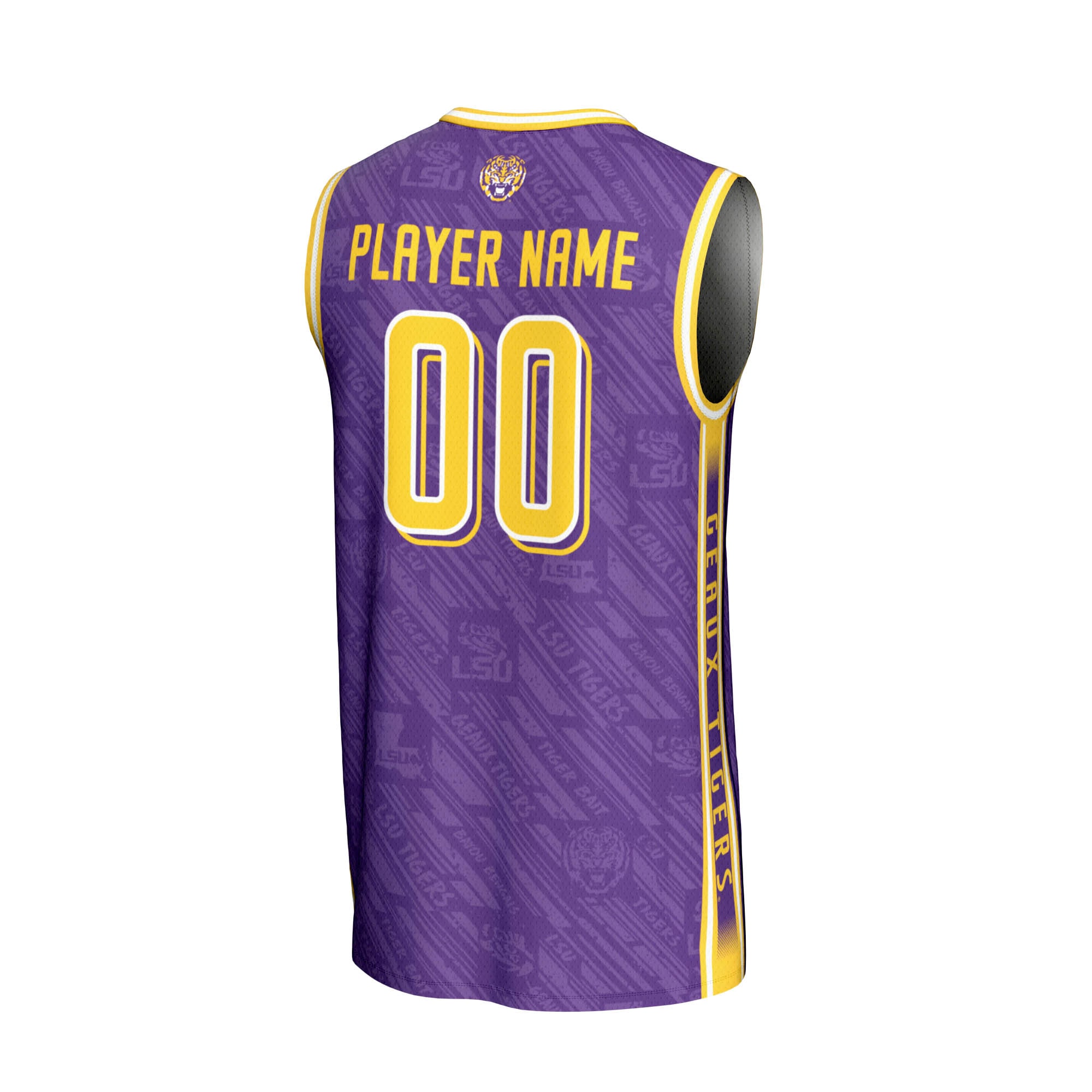 [NJP] LSU Tigers GameDay Greats Youth NIL Pick-A-Player Men's Basketball Highlight Print Lightweight Jersey - Purple