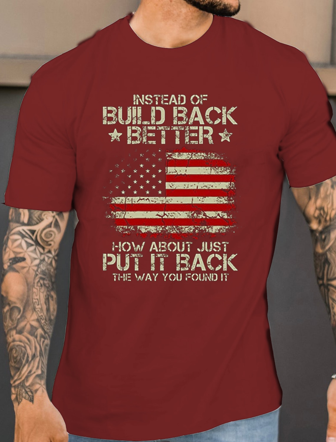 4th of July 2026 250th Memorial Day Patriotic Vintage Patriot 3D Print Crew Neck Short Sleeve T-Shirt