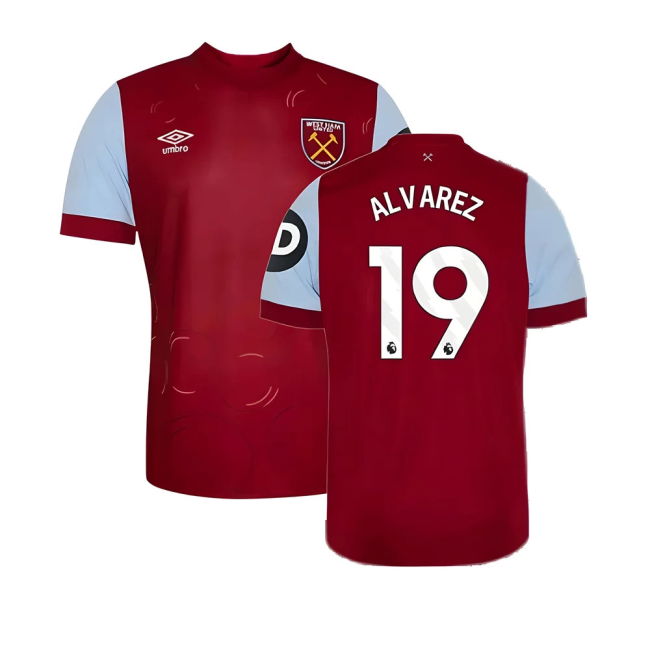 2023-2024 West Ham Home Shirt (Kids) (ALVAREZ 19) | Classic Style
