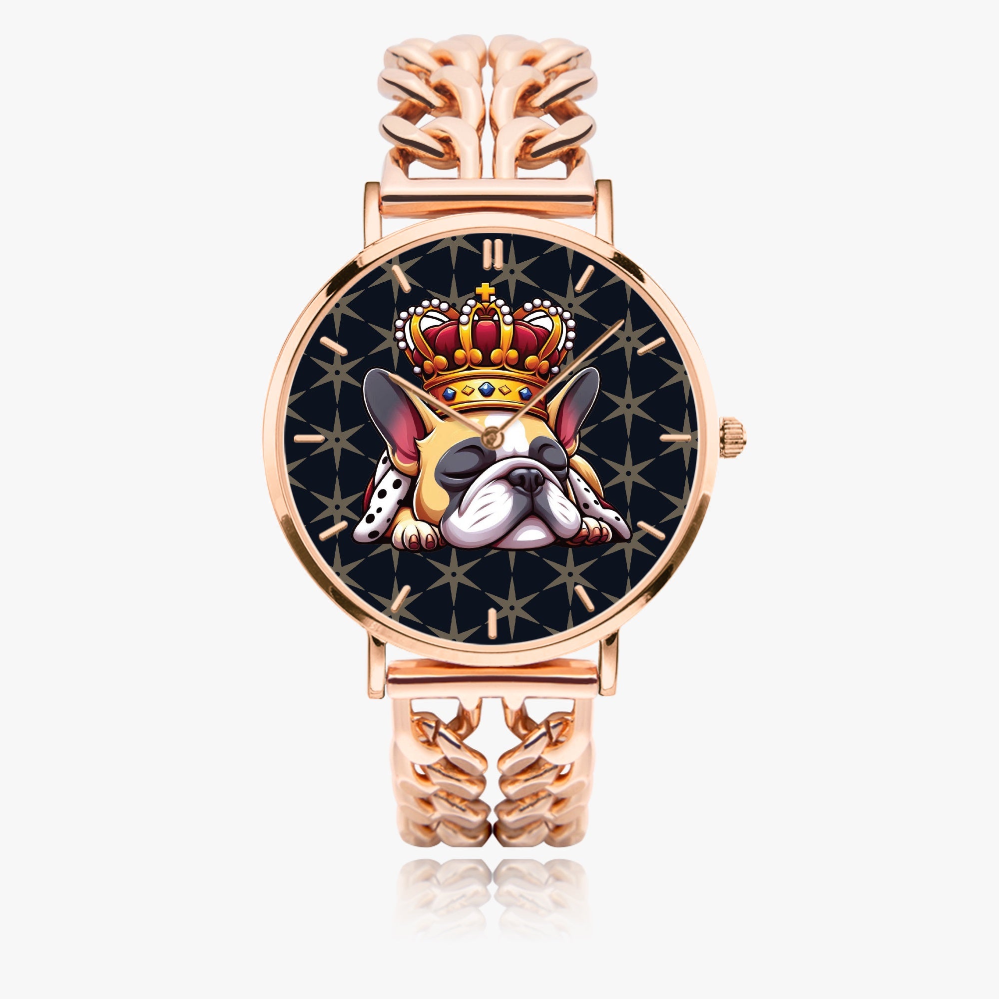 Louis - Chic Hollow Strap Watch for Frenchie Lovers
