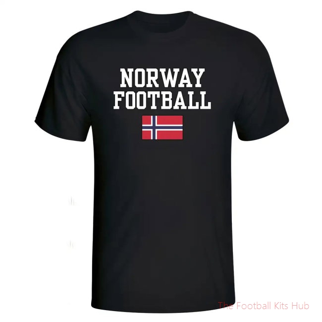 Men Norway Football T-Shirt - Black