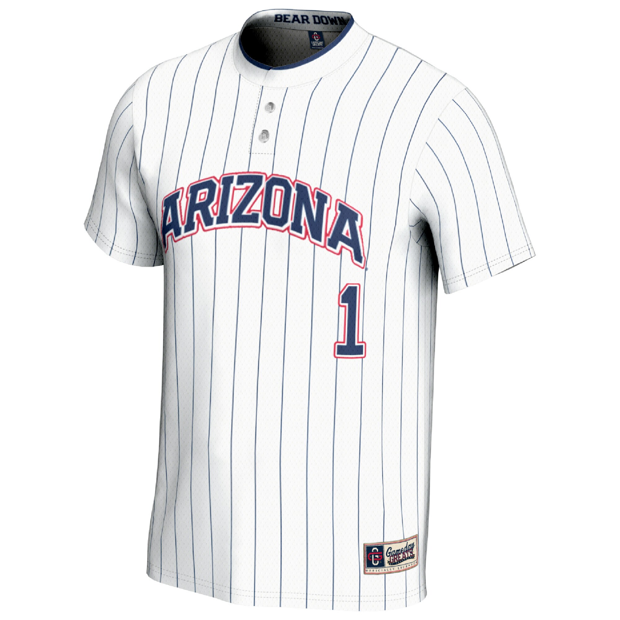[DDG] Arizona Wildcats GameDay Greats Unisex Lightweight Softball Fashion Jersey - White