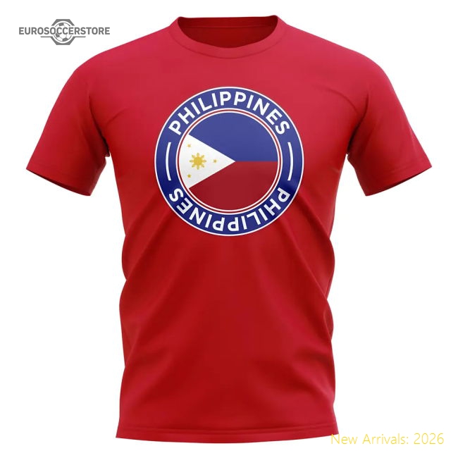 Exceptional Philippines Football Badge T-shirt (red) - Match Quality