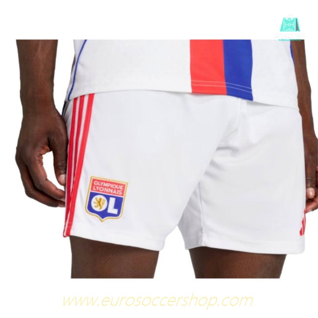 2025-2026 Olympique Lyon Home Shorts (White)