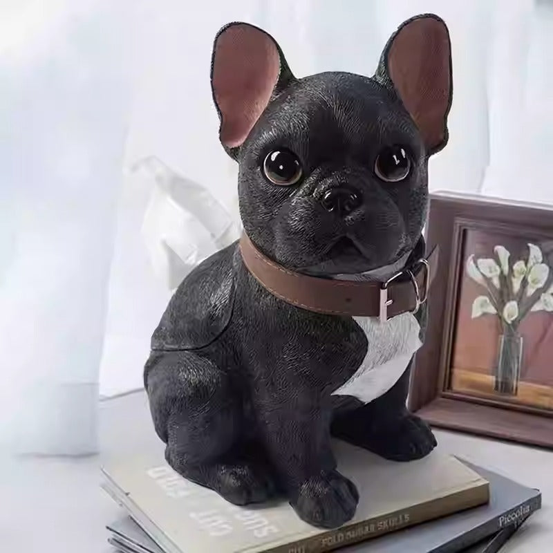 Fashion-Forward Nosepull Frenchie Tissue Box Holder – Cute Resin Dog ...