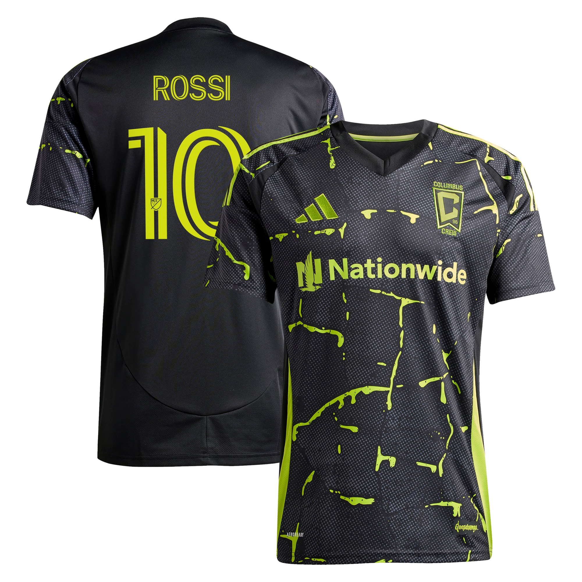 [SJH] Diego Rossi Columbus Crew 2025 The Goosebumps Kit Replica Player Jersey - Black
