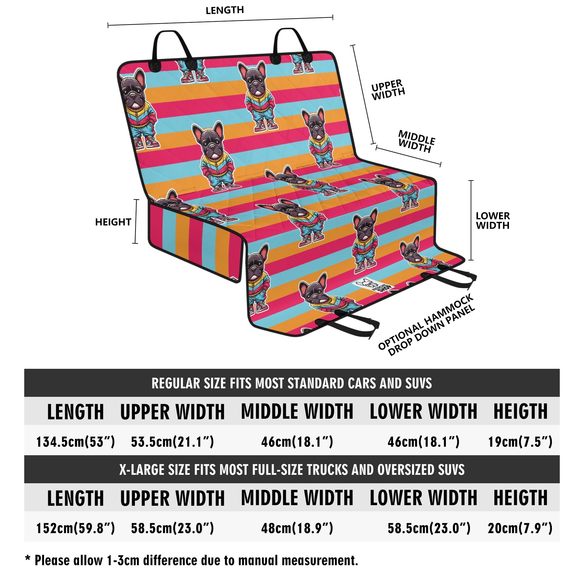 Smoky - Car Pet Seat Covers for french bulldog