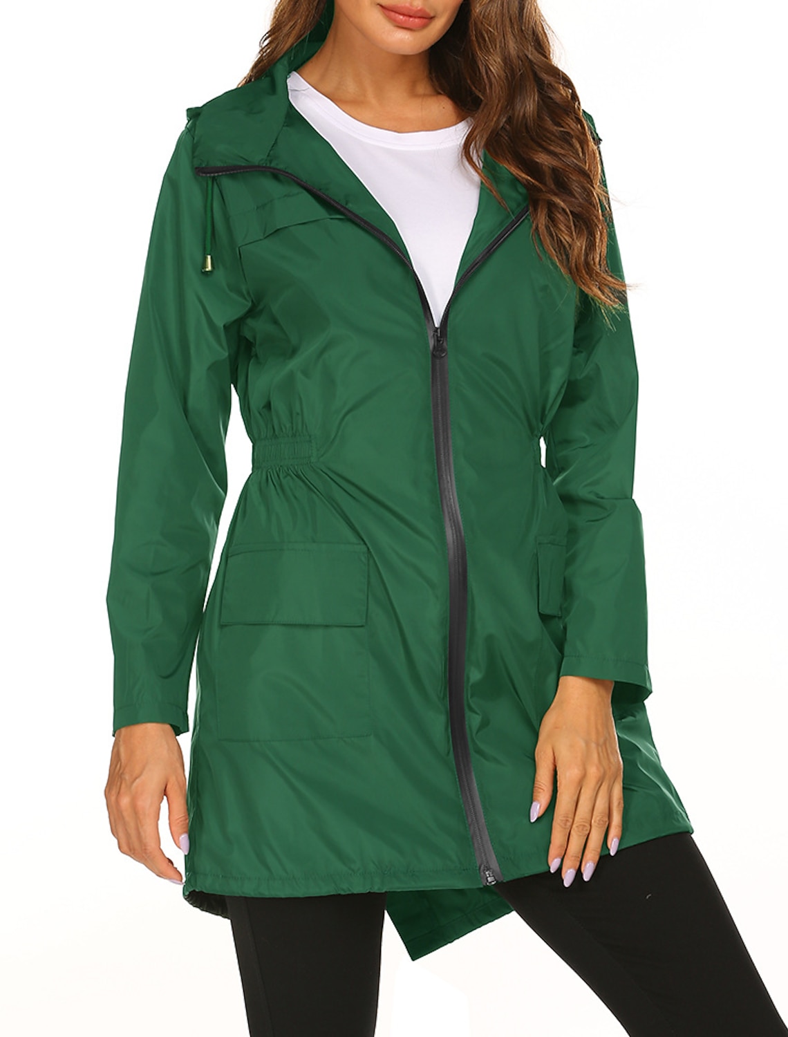 Women's Hiking Raincoat Waterproof Hiking Jacket Rain Jacket Spring Winter Outdoor Thermal Warm Waterproof Windproof Quick Dry Outerwear Coat Top Fishing Climbing Casual Black Navy Blue Dark Green