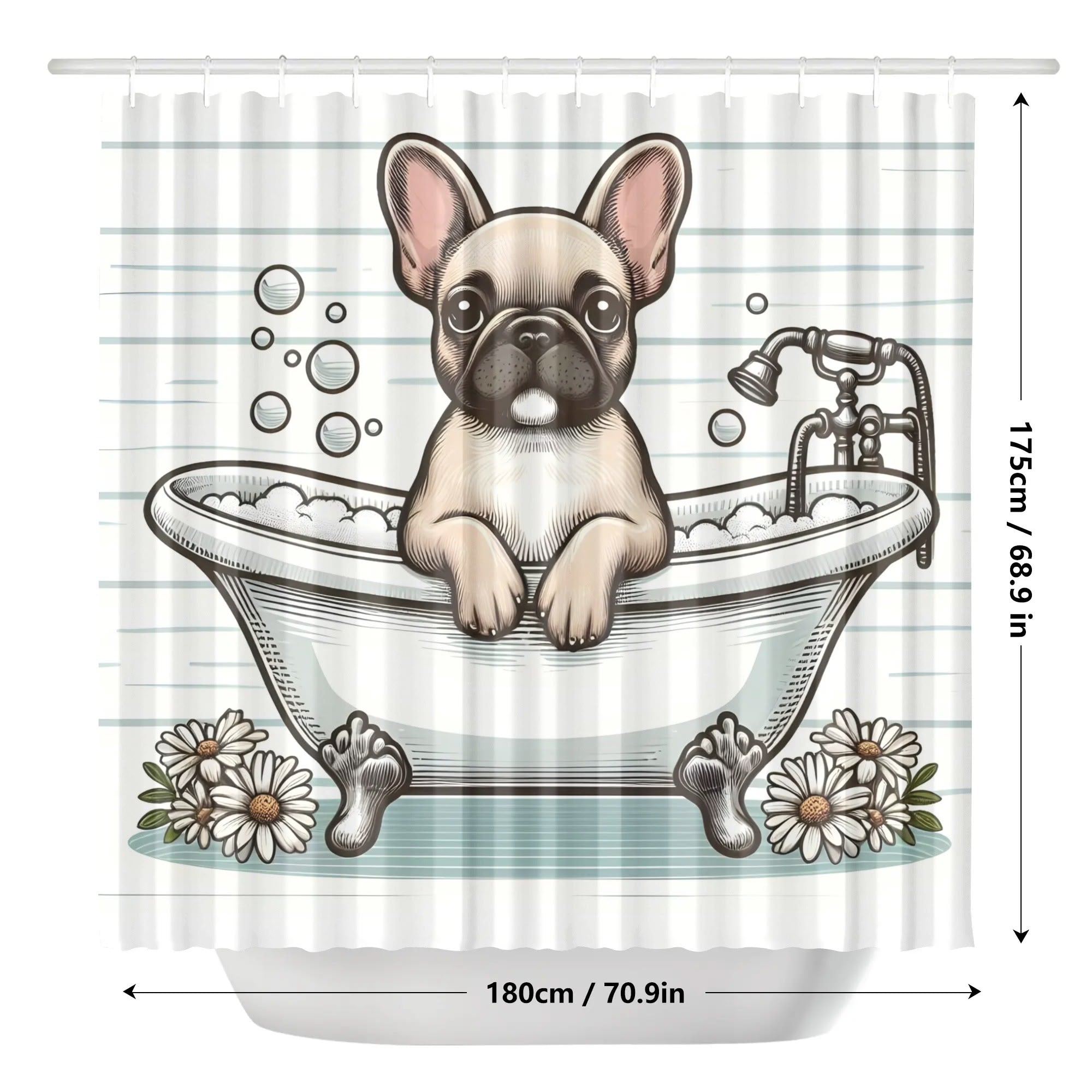 Stylish Penelope - Shower Curtain For Frenchie Lovers for Daily Life