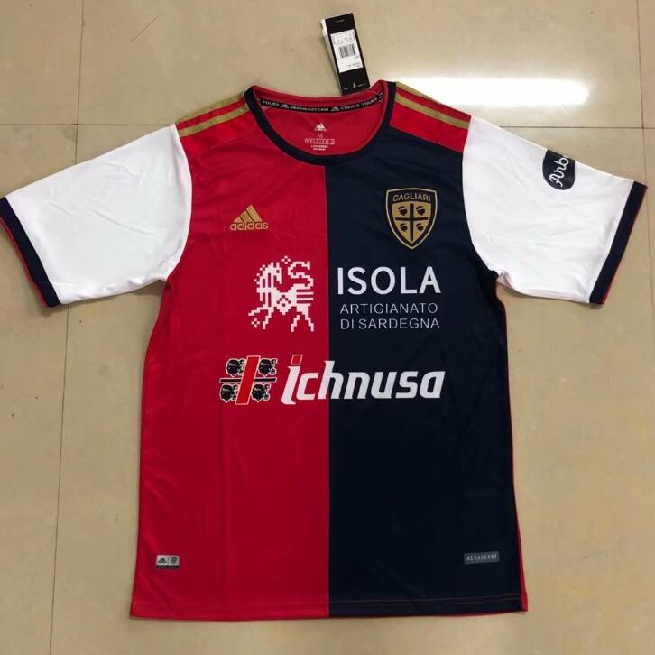 Cagliari 20-21 Home RedBlack Soccer Shirt Jersey - Official Replica