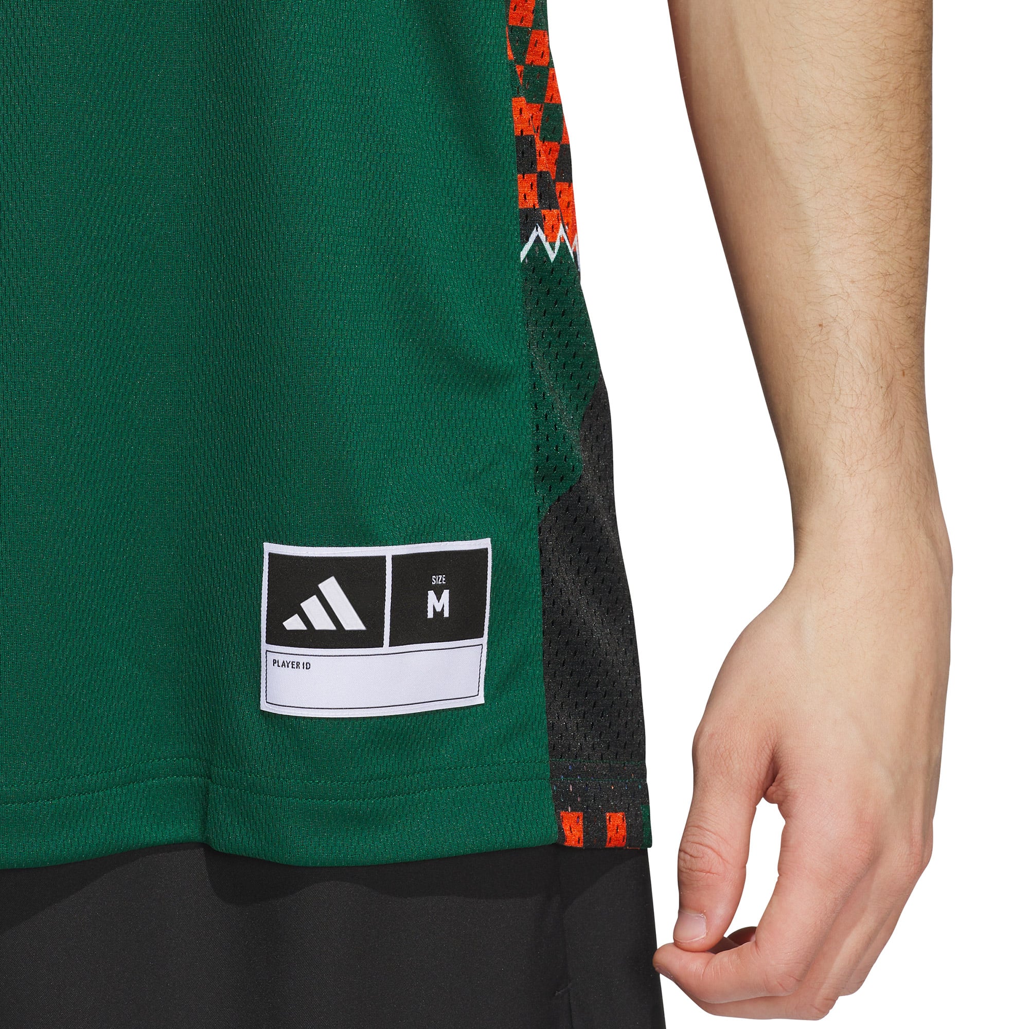 #1 Miami Hurricanes adidas Black History Month Basketball Jersey - Green/Orange