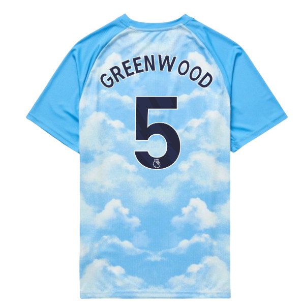 [JED] 2026-2027 Man City Warm Up Jersey (Icy Blue) - Kids (Greenwood 5)