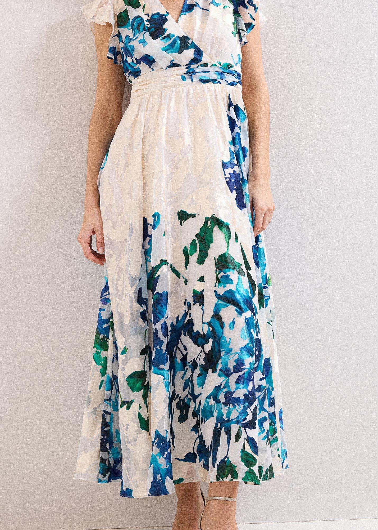 Petite Liana Blue Burnout Maxi Dress