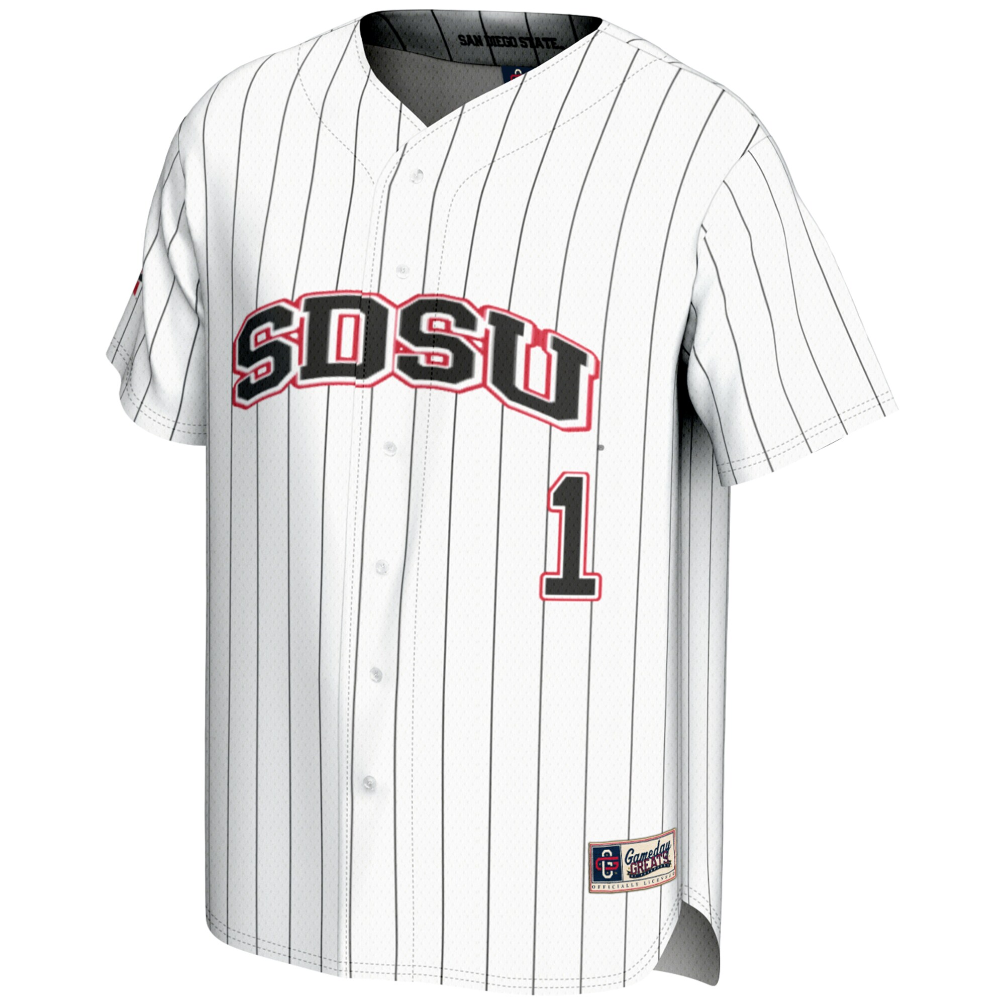 [NJP] San Diego State Aztecs GameDay Greats Lightweight Baseball Fashion Jersey - White