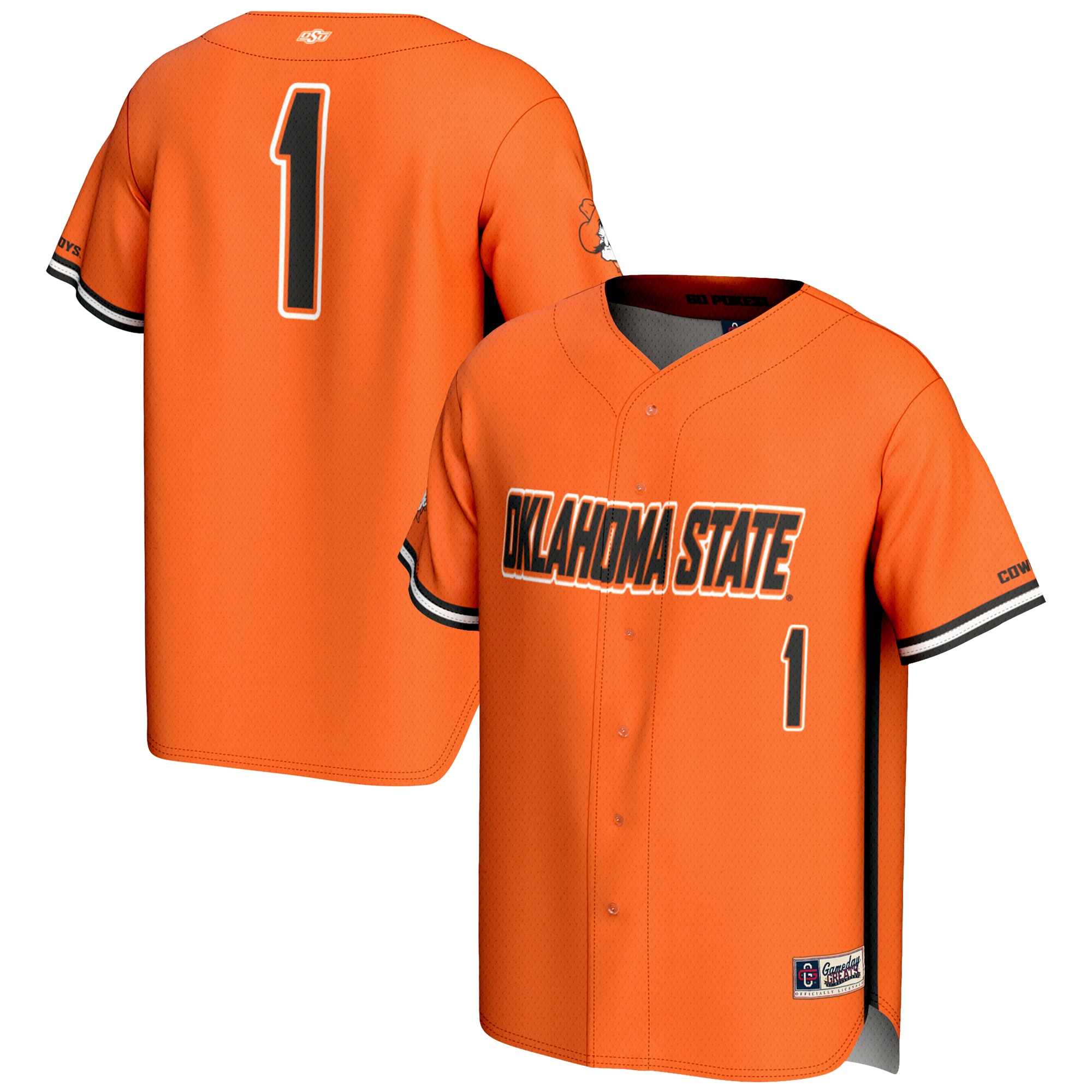 [NJP] Women's Oklahoma State Cowboys GameDay Greats Lightweight Baseball Fashion Jersey - Orange