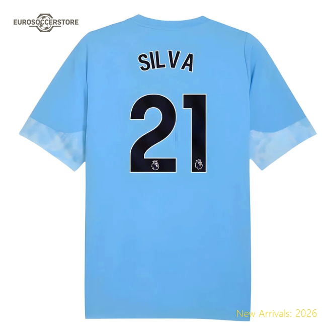 2025-2026 Man City Kids Kid-approved Jersey Silva Performance Fabric