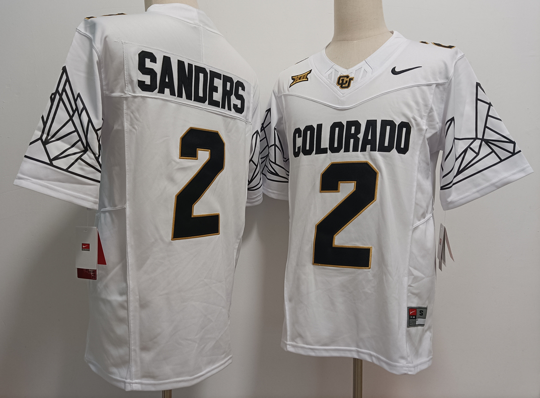 Men's None White 2024 replica Shedeur Sanders #2 stitched Jersey