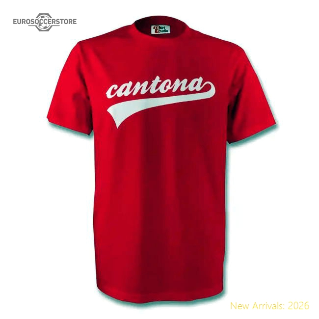 Premium Eric Cantona Official Man Utd Signature Tee red