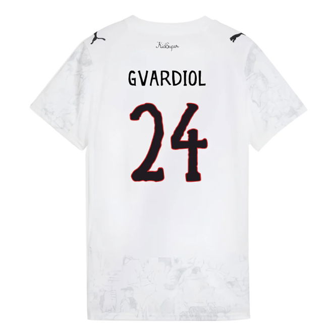 2025-2026 KIDSUPER x Manchester City CWC Shirt (White) - Womens (Gvardiol 24)