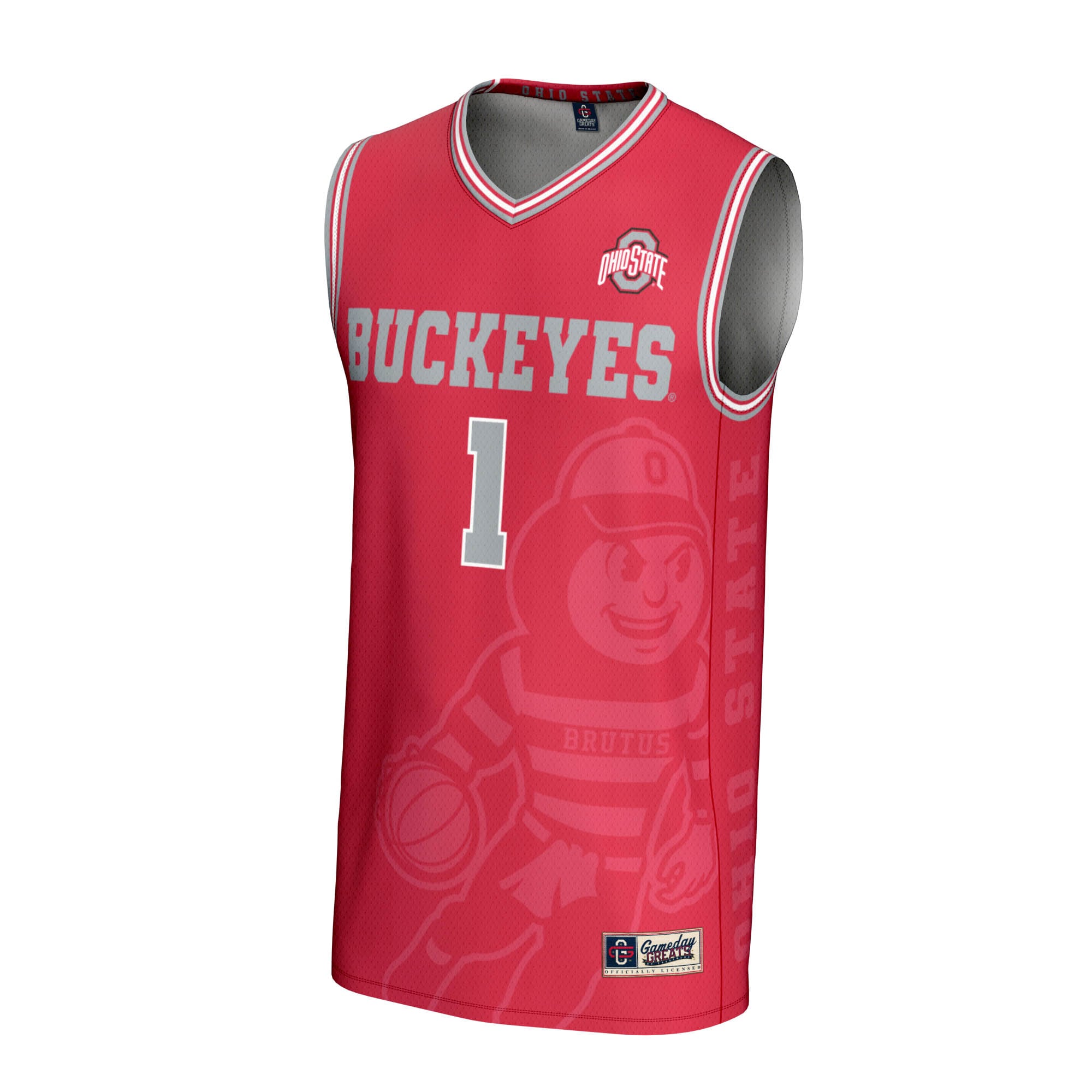 [DDG] Ohio State Buckeyes GameDay Greats Youth Lightweight Icon Print Basketball Jersey - Scarlet