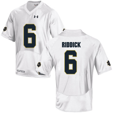 college football Men's ND Irish Theo Riddick #6 White 2024 Football