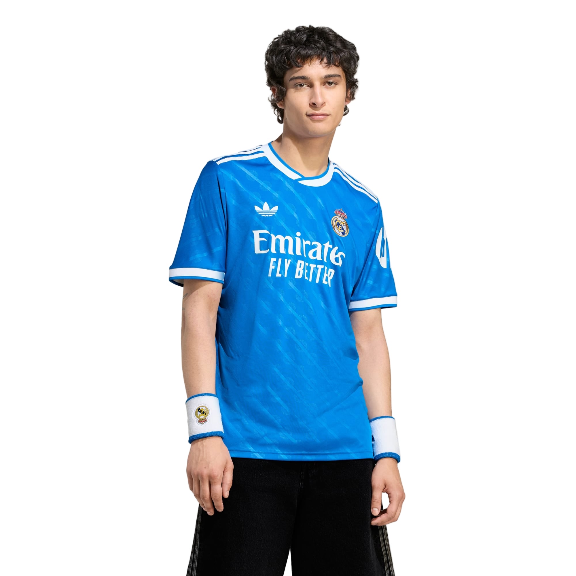 adidas Valverde Men's Real Madrid Third Jersey 25/26 w/ Champions League Patches (Blue/White)