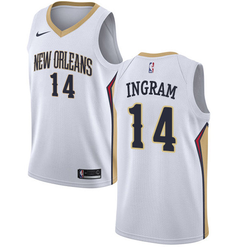 Nike New Orleans Pelicans #14 Brandon Ingram White NBA Swingman Association Edition Jersey Mens