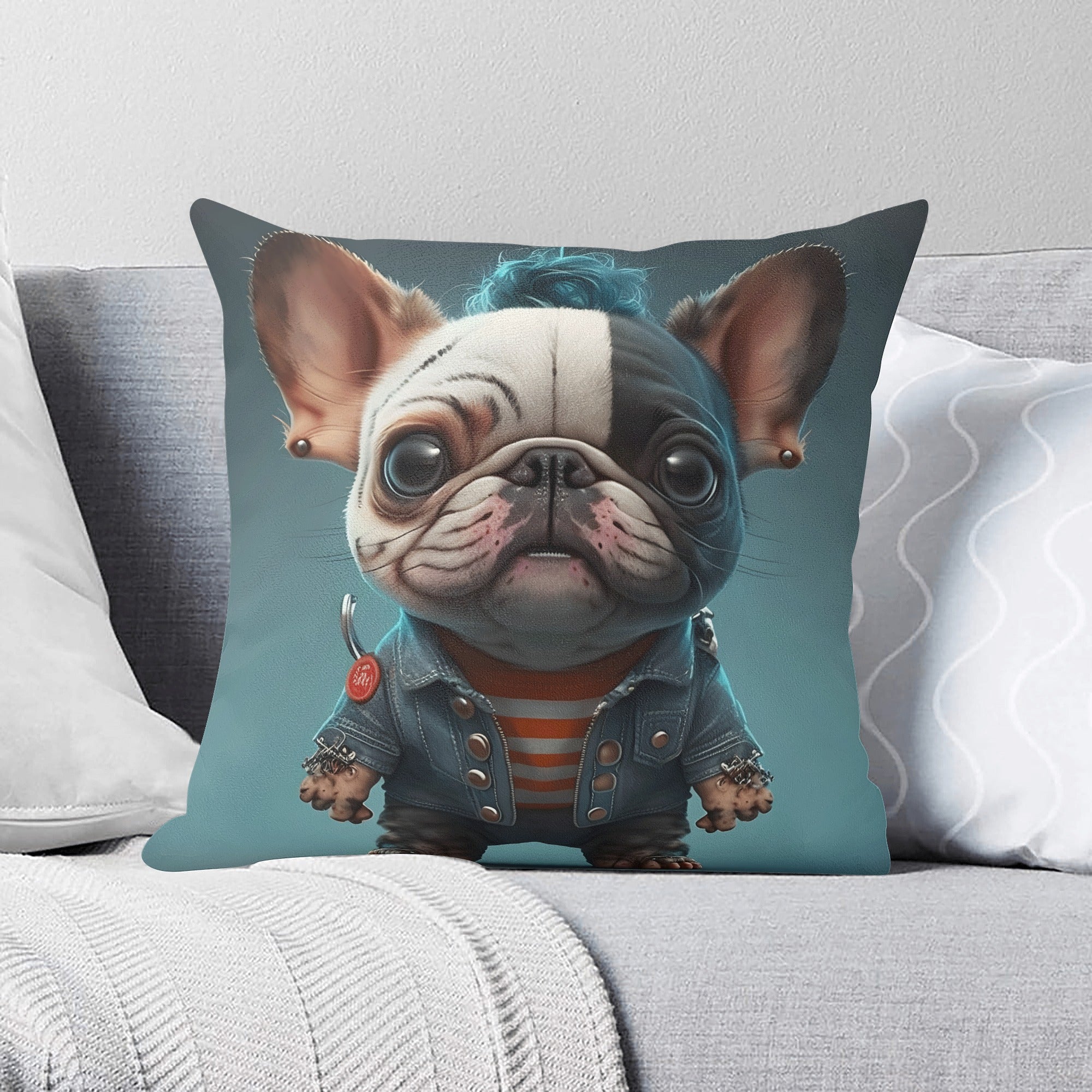 French Bulldog Chucky The Frenchie Pillow Cover Durable Dog Item