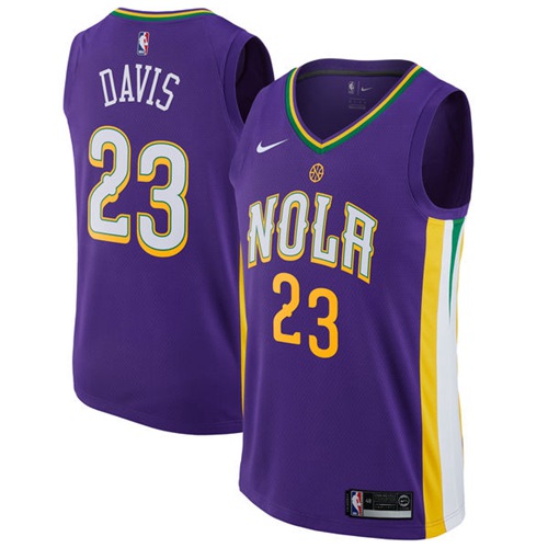 Nike New Orleans Pelicans #23 Anthony Davis Purple NBA Swingman City Edition Jersey Mens