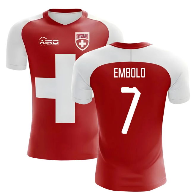 Quality 2025-2026 Switzerland Flag Concept Football Shirt (Embolo 7)