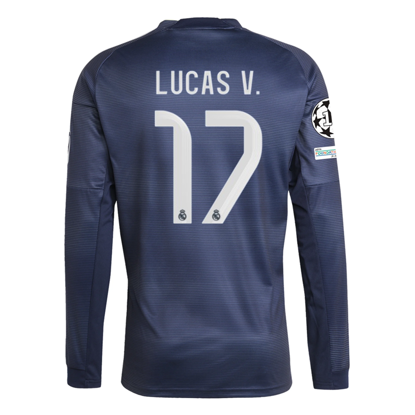 Real Madrid Sleeve 2025-2026 UCL Away Jersey – Authentic Shirt