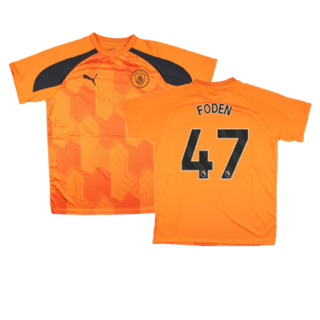 football shirt 2023-2024 Man City Pre-Match Jersey (Orange) - Kids ...