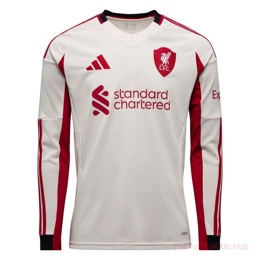 Liverpool Away Shirt 2025/26 Kids Long Sleeves