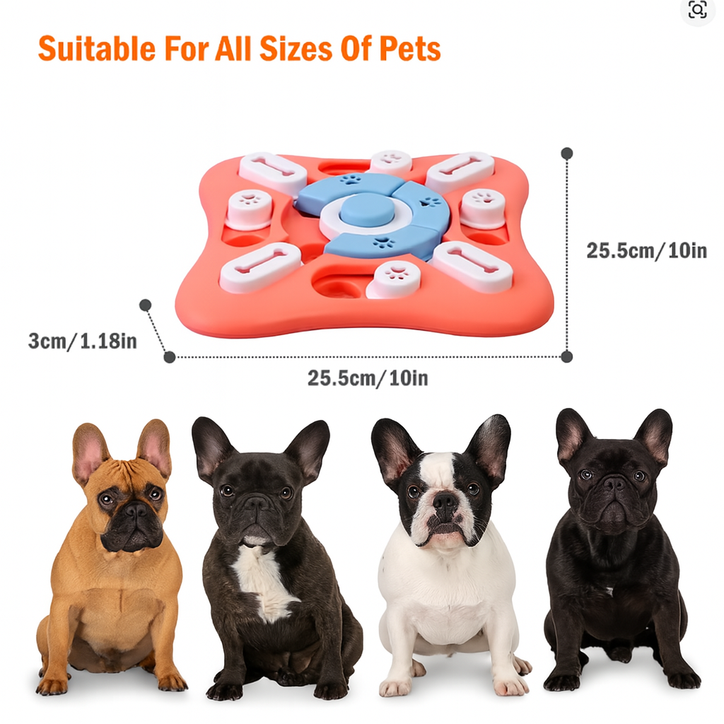 TuggIQ Frenchie Puzzle Toy – IQ Interactive Training Treat Dispenser