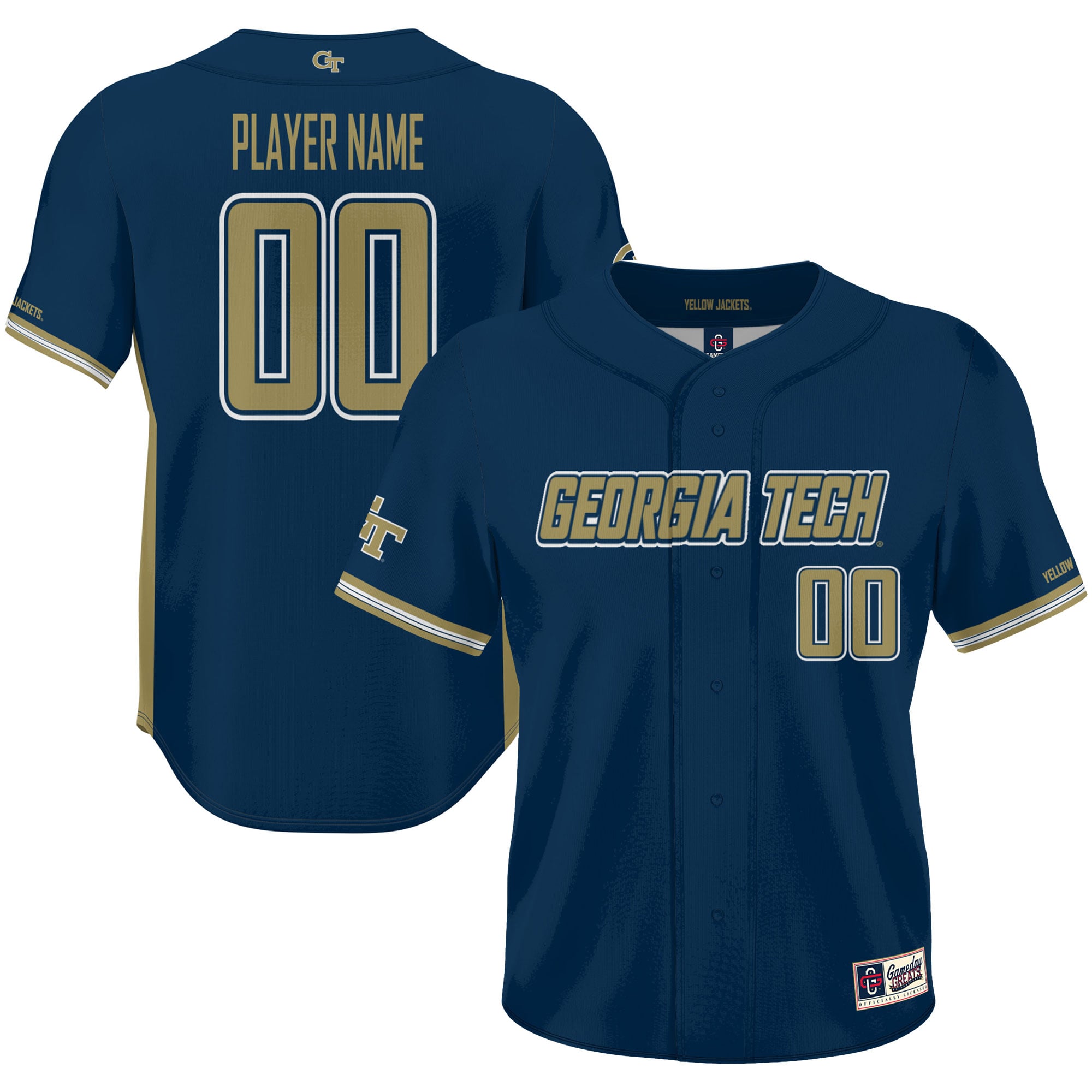 Georgia Tech Yellow Jackets GameDay Greats NIL Pick-A-Player Lightweight Baseball Jersey - Navy
