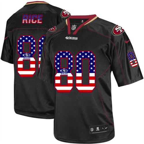Authentic NFL SF 49ers #80 Jerry Rice Black Elite Jersey - Fan Apparel