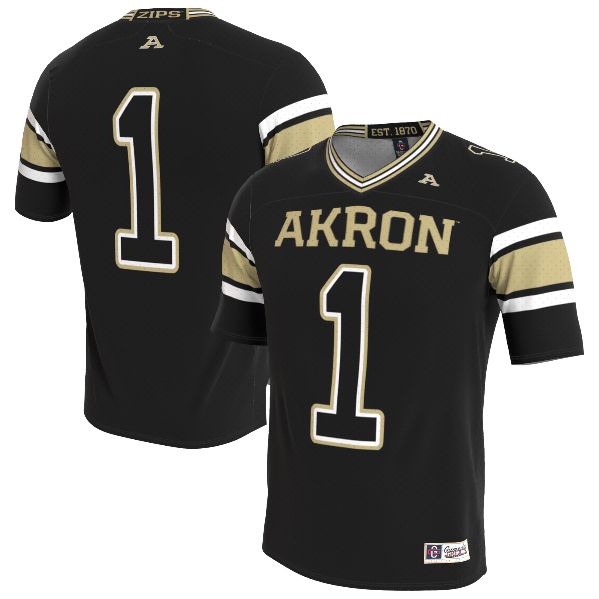 Akron Zips GameDay Greats Youth Lightweight Collegiate Football Blackout Fashion 2026 Season Football Jersey