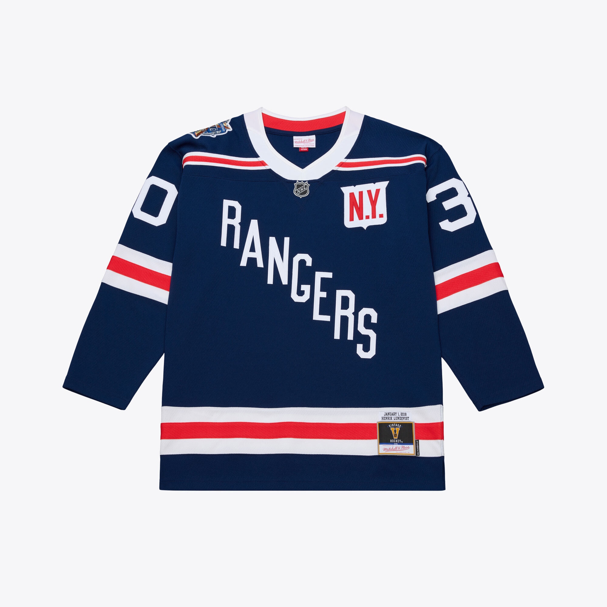 [LK] Henrik Lundqvist New York Rangers 2018 NHL Winter Classic Power Play Jersey - Blue