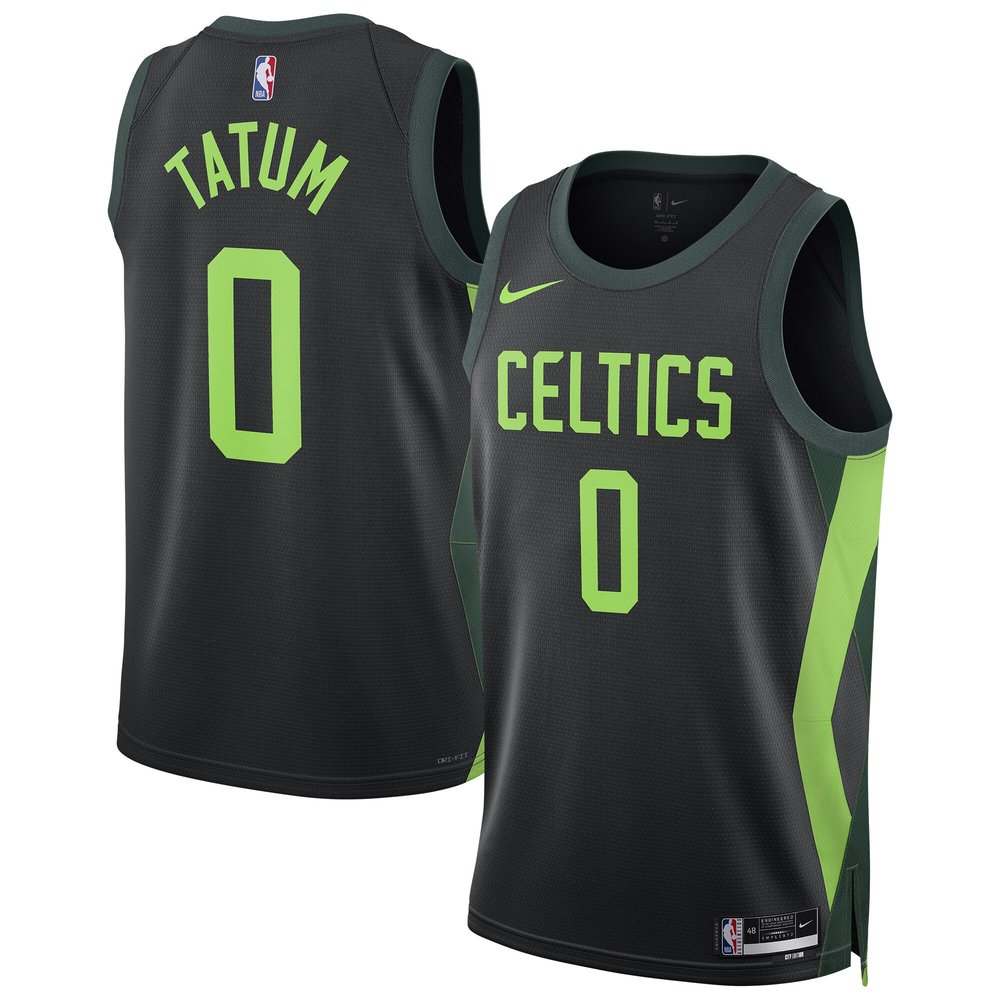Performance Boston Celtics Jayson Tatum Black Jersey - City Edition